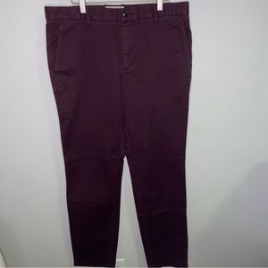 Everlane slim fit chino pants flat front sz 35W 31.5L 35"x31.5" burgundy purple